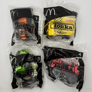 2002 McDonalds Happy Meal Toy Tonka Truck‎ Set Bulldozer Dump Truck Loader Crane